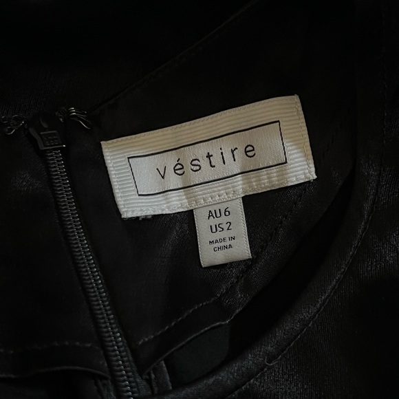 Vestire Australia Asymmetrical Contrast Satin Midi Dress - Picture 3 of 6